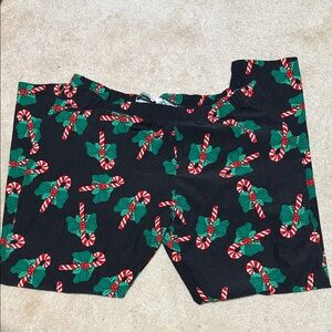 Festive Black and Green Leggings